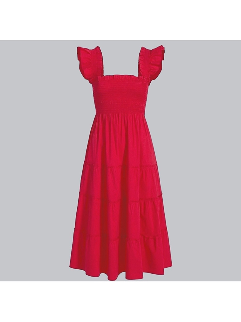 Hill House Home Ellie Nap Dress Fuchsia Pink Smocked Tiered Midi Dress